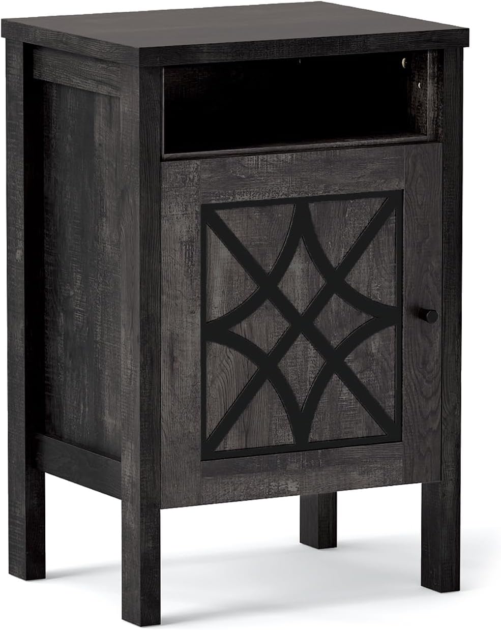 Giantex Robot Vacuum Storage Cabinet with Door and Open Shelf for Living Room Bedroom