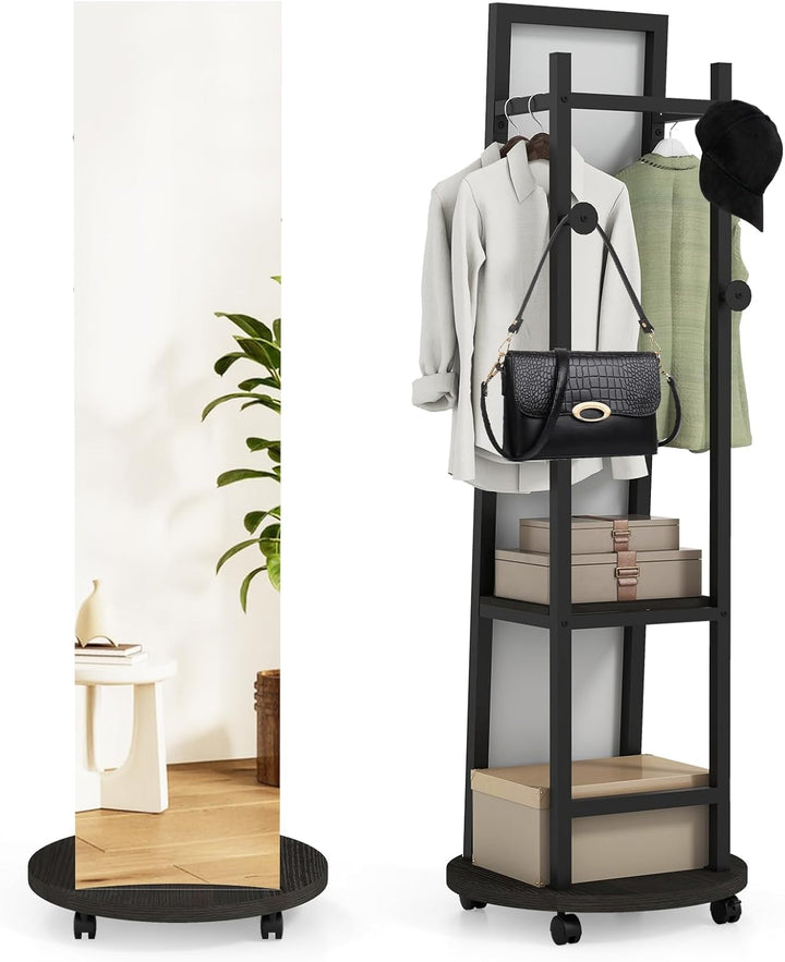 CHARMAID 55" Full Length Mirror with Coat Rack