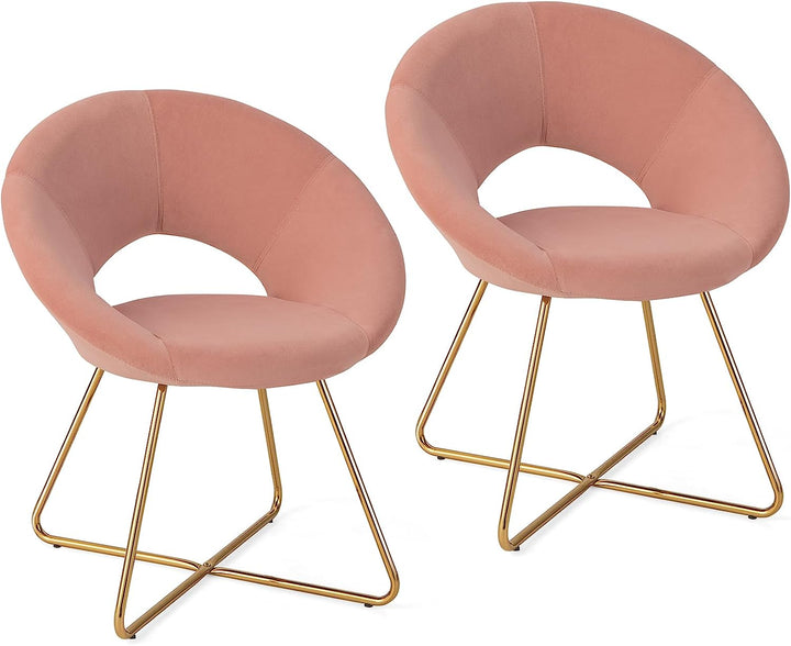 Modern Velvet Accent Chair, Comfy Cute Upholstered Vanity Desk Chair