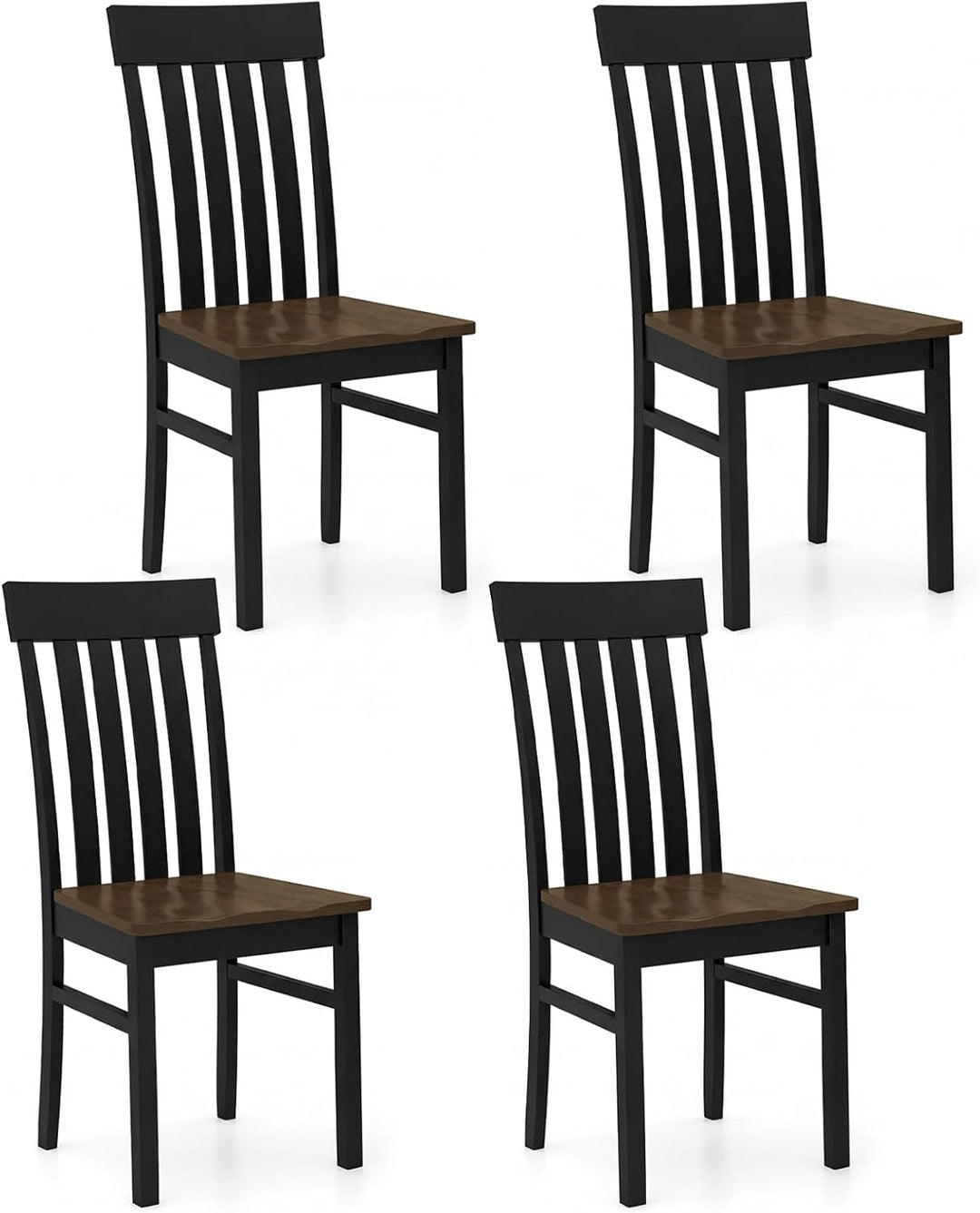 Giantex Wooden Dining Chairs Set of 2/4 with Hollowed Backrests &amp; Rubber Wood Seats