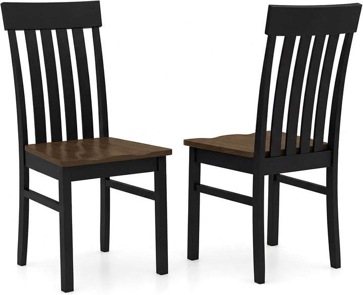 Giantex Wooden Dining Chairs Set of 2/4 with Hollowed Backrests &amp; Rubber Wood Seats