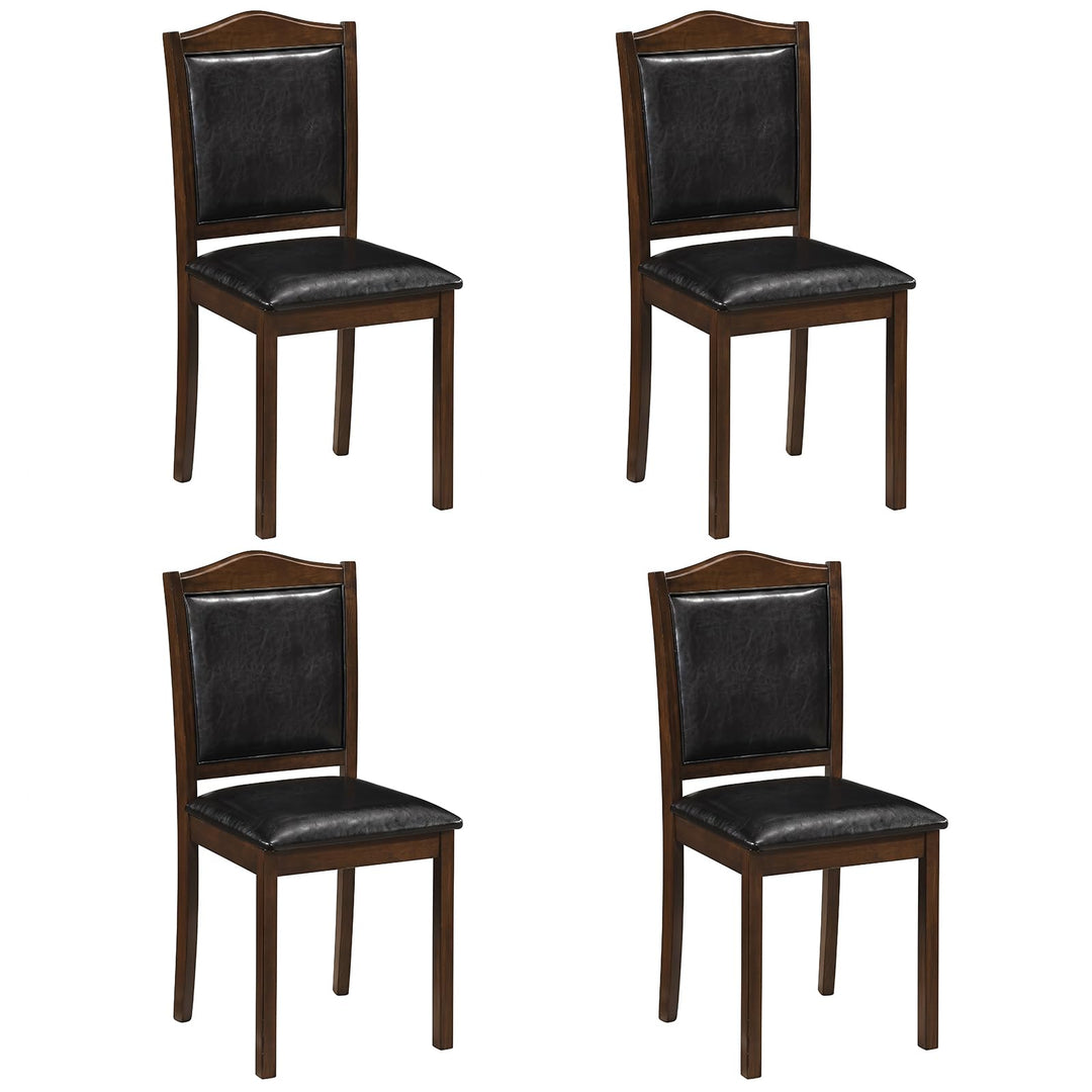 GIANTEX Wooden Dining Chairs Set of 2/4 Faux Leather Padded Seat &amp; Back