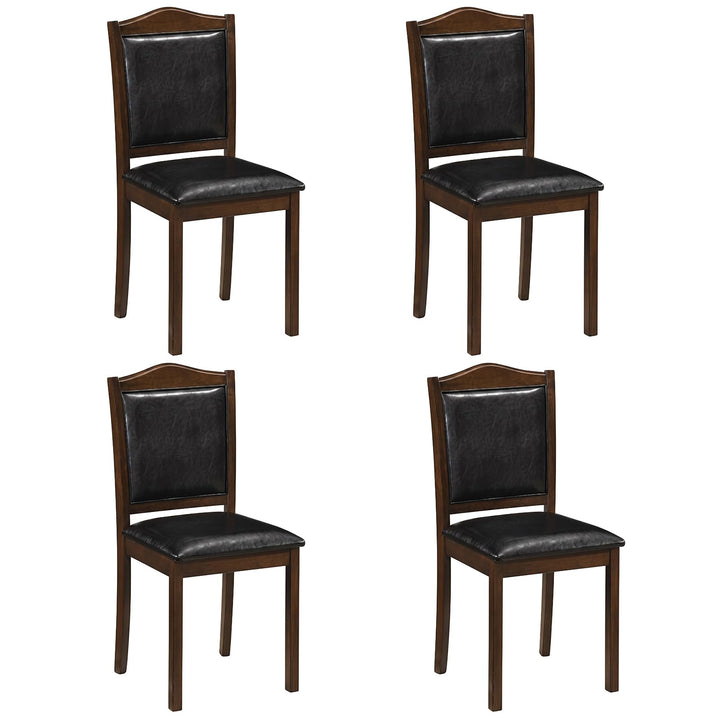GIANTEX Wooden Dining Chairs Set of 2/4 Faux Leather Padded Seat &amp; Back