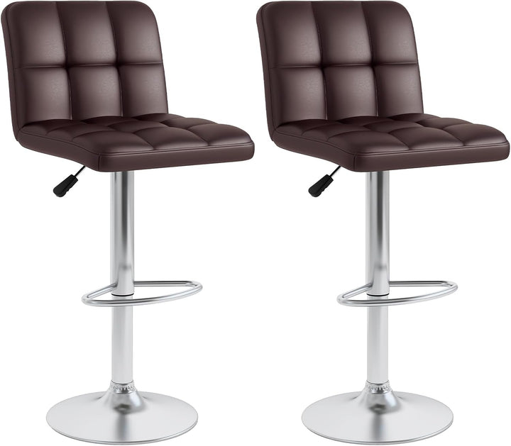 Giantex Swivel Bar Stools Set of 2/4, Upholstered Counter Height Bar Chairs with Back
