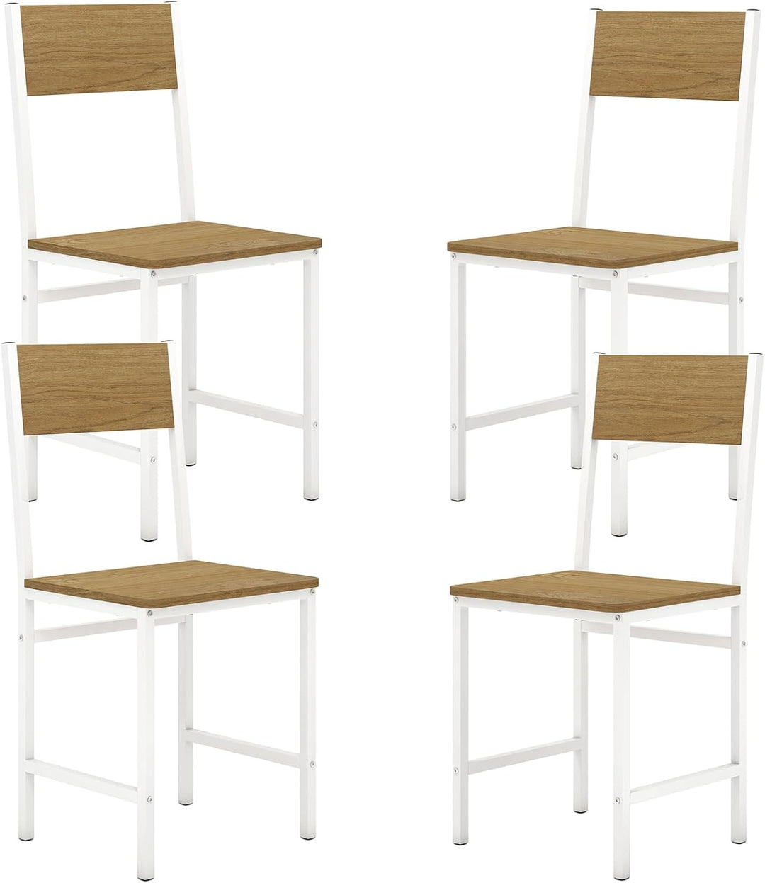 Giantex Dining Chairs Set, Industrial Kitchen Chairs with Metal Legs, Slanted Back