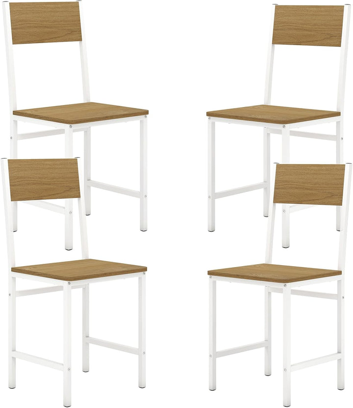 Giantex Dining Chairs Set, Industrial Kitchen Chairs with Metal Legs, Slanted Back