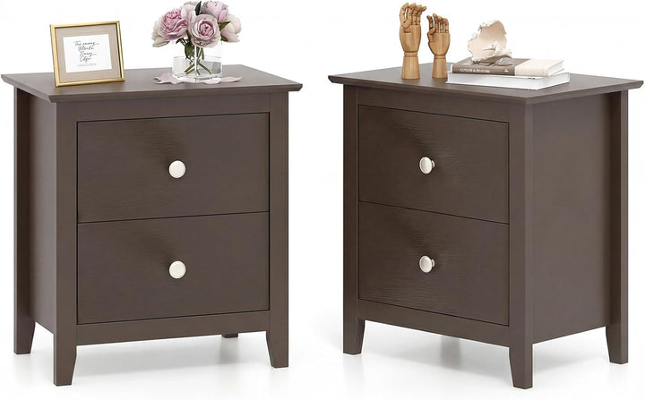 Giantex White and Black Nightstand