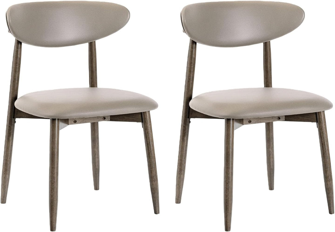Giantex Wooden Dining Chairs Set of 2/4 with Curved Backrest &amp; Solid Rubber Wood Legs