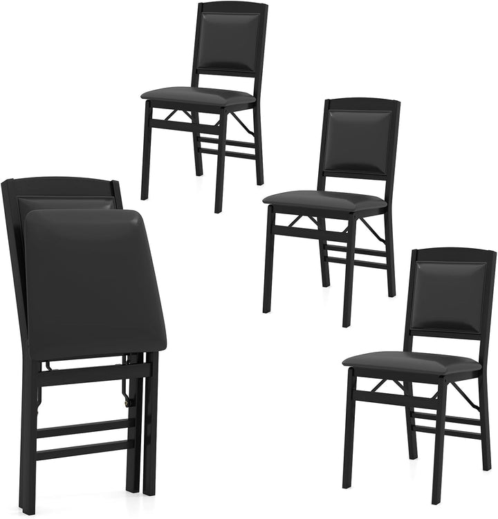 Giantex Folding Dining Chairs Set | Foldable Wood Kitchen Chairs with Padded Seat (2/4)