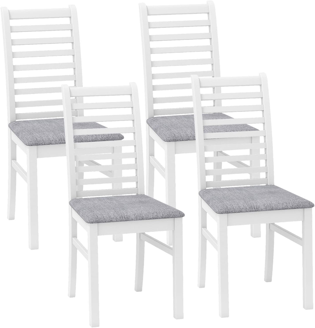 Giantex Wooden Dining Chairs Set PU Leather Upholstered Kitchen Armless Chairs w/Rubber Wood Legs