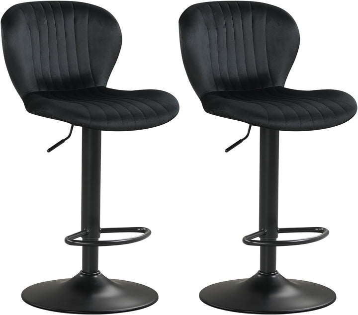 Giantex Bar Stools Set of 2/4 | Adjustable Counter Height Chairs with Velvet Upholstered Backrests