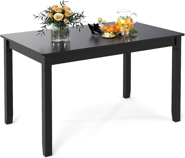 Giantex Dining Table for 4 People, 48” x 29” Kitchen Table with Wood Legs, Rectangular Dinner Table for Small Space