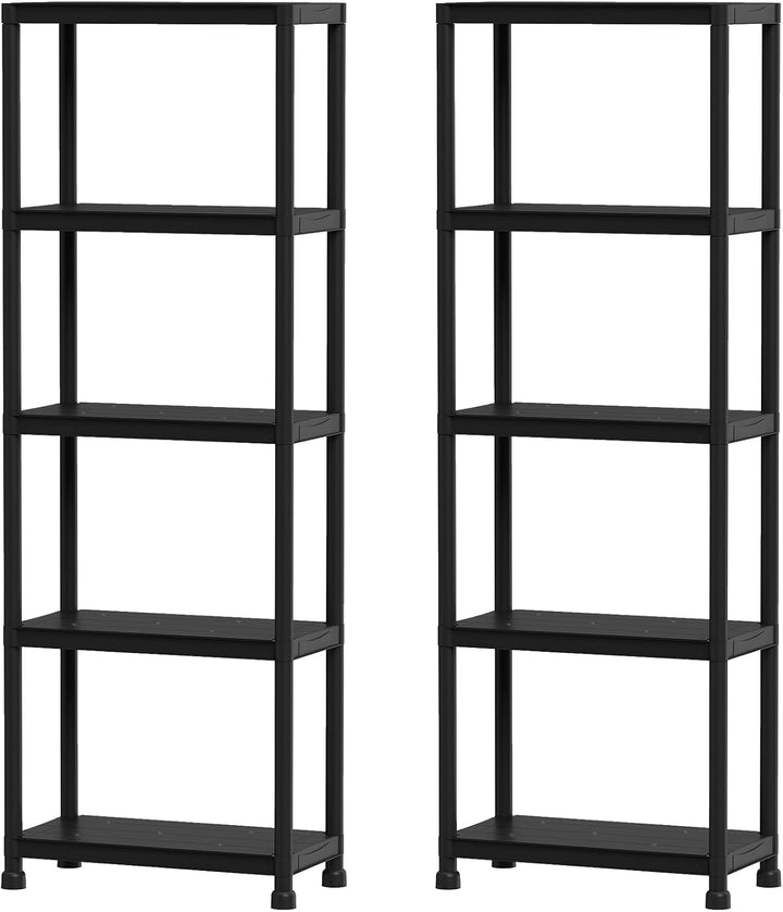 Giantex 5-Tier Heavy-Duty Plastic Storage Shelves (24" x 12.5" x 69")