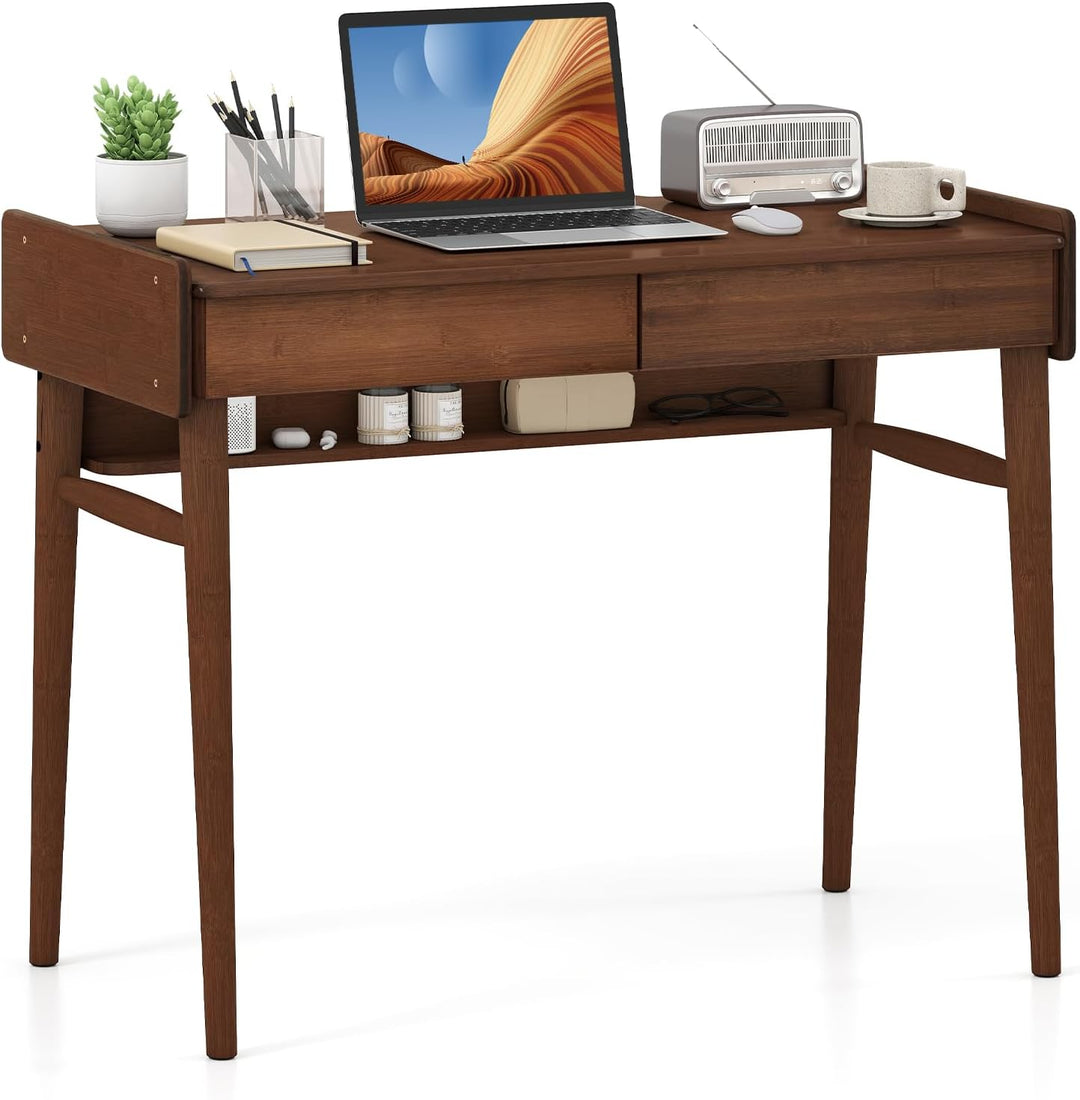 Giantex Computer Desk, 39.5" Bamboo Home Office Desk