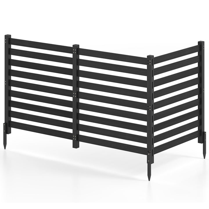 GIANTEX 42" No-Dig Slatted Outdoor Wood Privacy Screen (2/3/4)