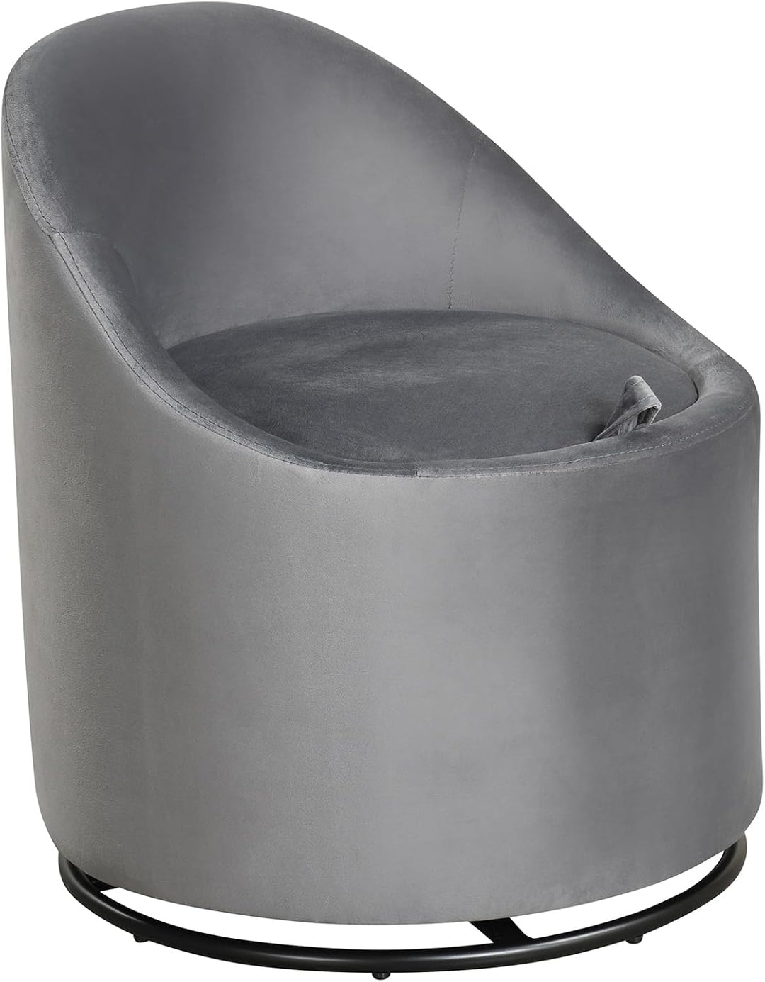 Giantex Swivel Accent Chair with Storage, 360° Upholstered Vanity Chair with Backrest