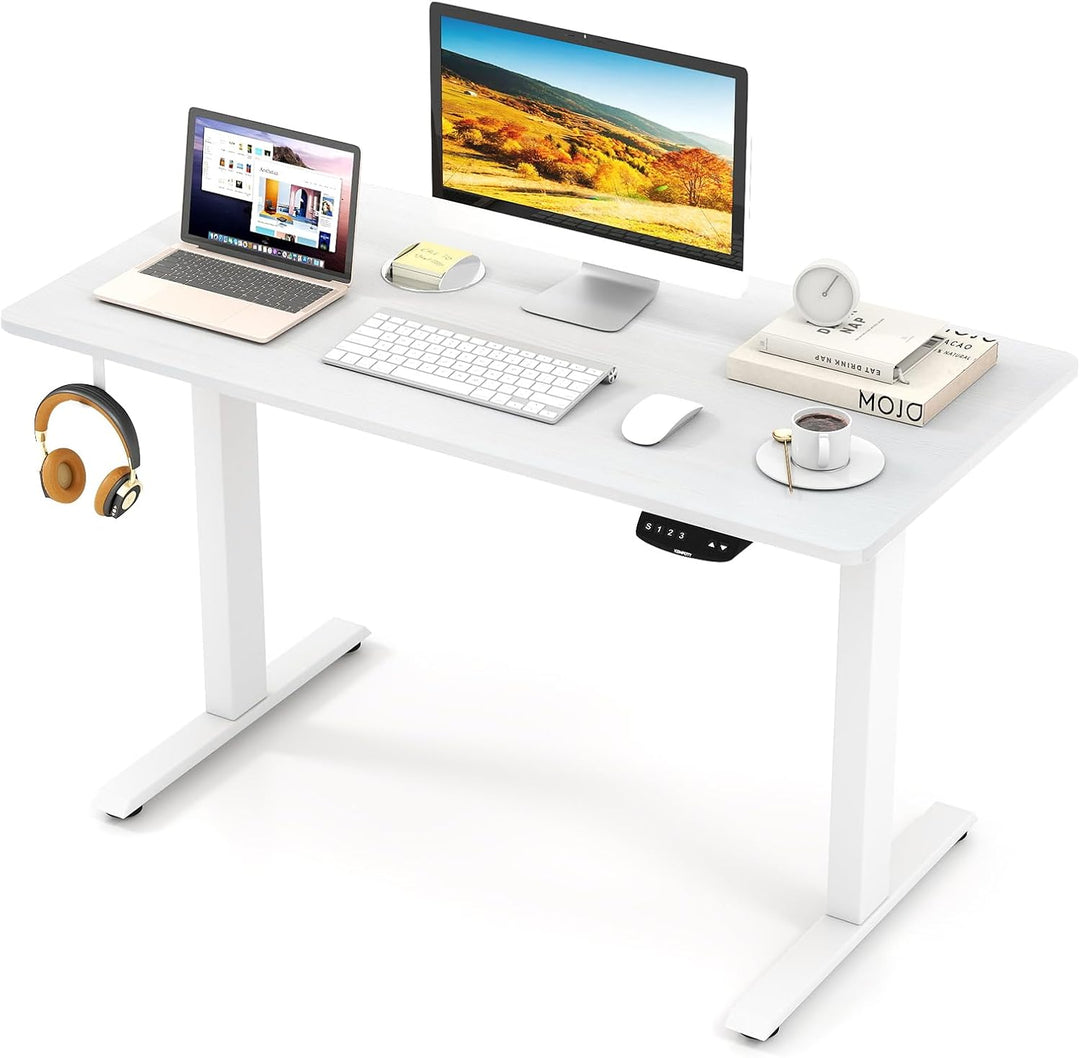 Giantex Electric Dual Motor Standing Desk | 48" x 24" Height Adjustable Sit Stand Computer Workstation w/3 Memory Height