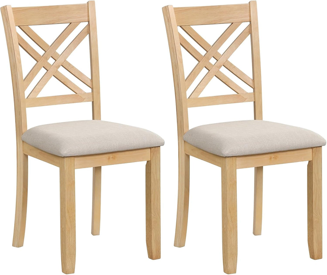 GIANTEX Wood Dining Chairs Farmhouse X-Back Kitchen Chairs
