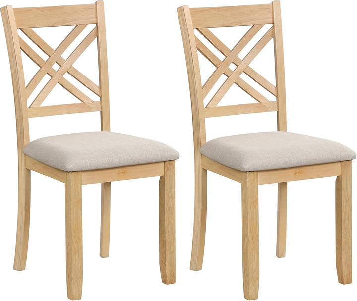 GIANTEX Wood Dining Chairs Farmhouse X-Back Kitchen Chairs