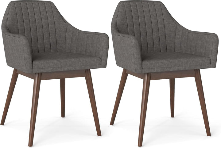 Giantex Upholstered Dining Chairs Set of 2/4 Mid Century Kitchen Chairs with Wrap-Around Backrest
