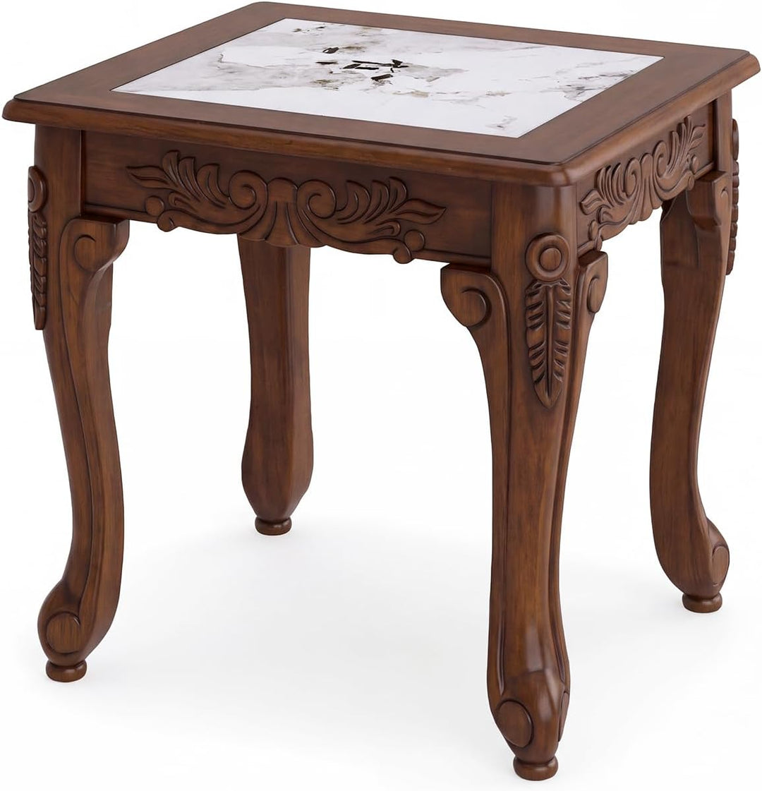 GIANTEX Vintage End Table Glass Sofa Side Table for Living Room