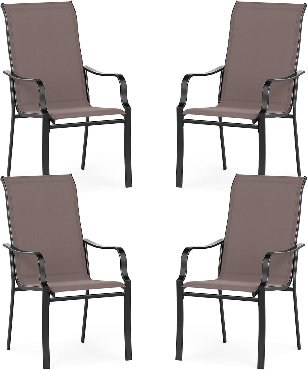 Giantex High Backrest Outdoor Chairs with Wide Seat All-Weather Mesh Fabric