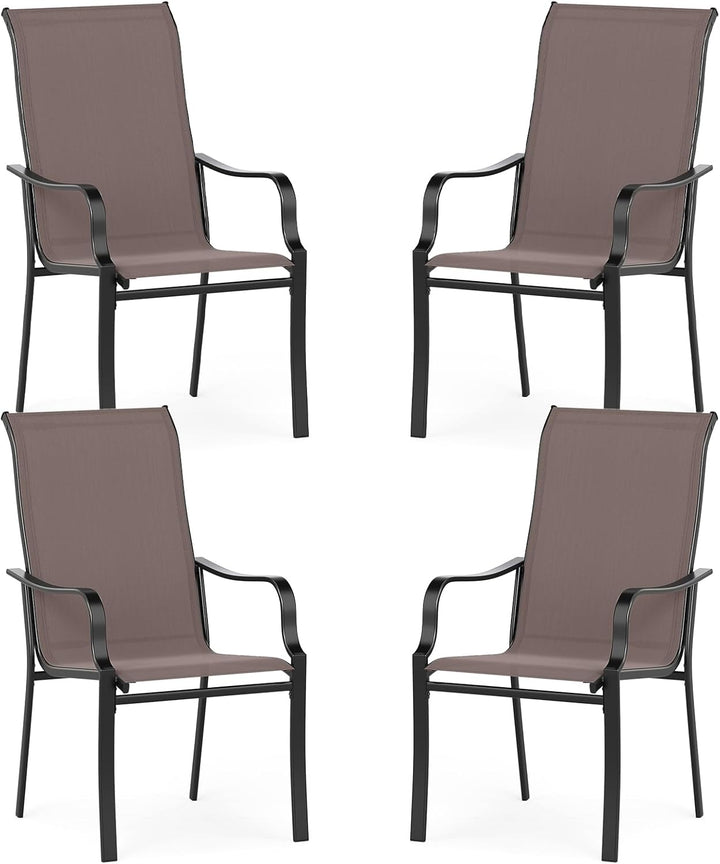 Giantex High Backrest Outdoor Chairs with Wide Seat All-Weather Mesh Fabric