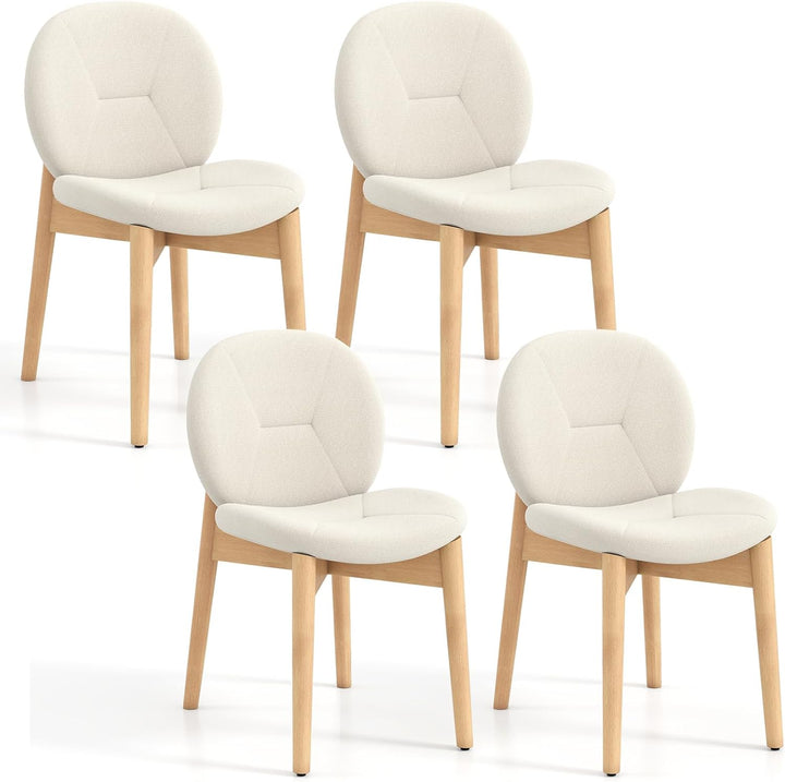 Giantex Soft Upholstered Boucle Kitchen Chairs with High-Density Sponge Padded