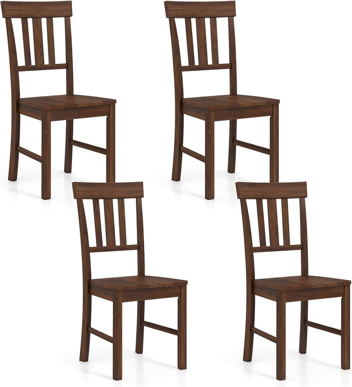 Giantex Wooden Dining Chairs Set of 2/4 with Slat Back &amp; Contoured Seat