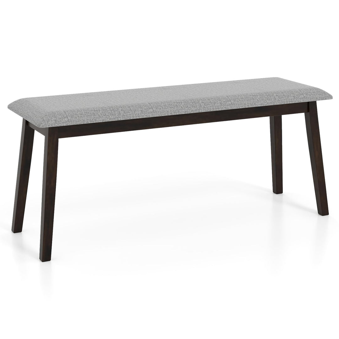GIANTEX 43.5" Upholstered Dining Bench with Rubber Wood Frame (1/2)
