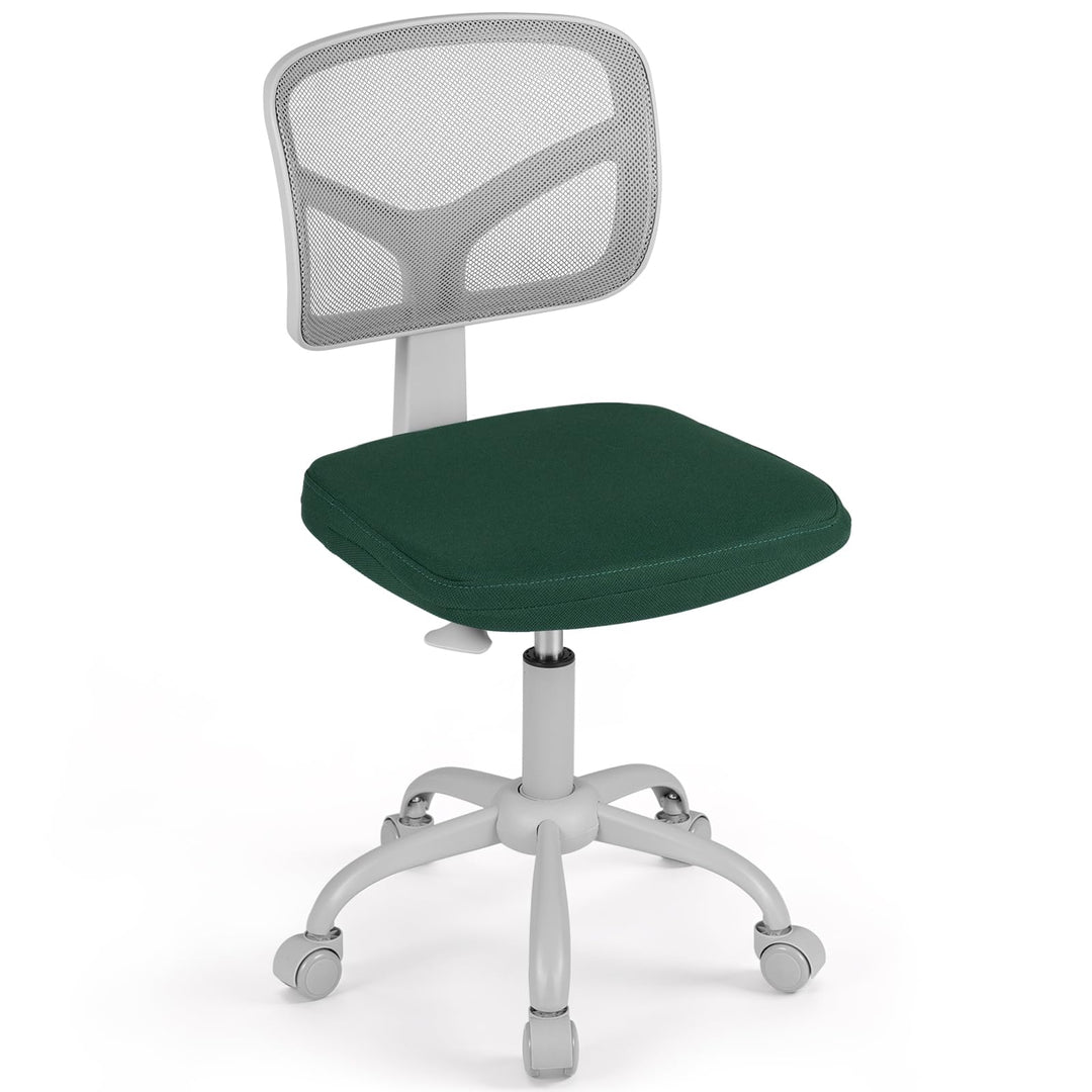 Giantex Armless Kids Desk Chair | Rolling Study Chair with Wheels &amp; Adjustable Height