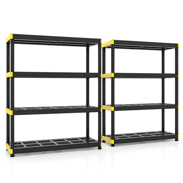 GIANTEX 4-Tier Plastic Storage Shelf with Anti-Tipping Kit &amp; Adjustable Feet (1/2)