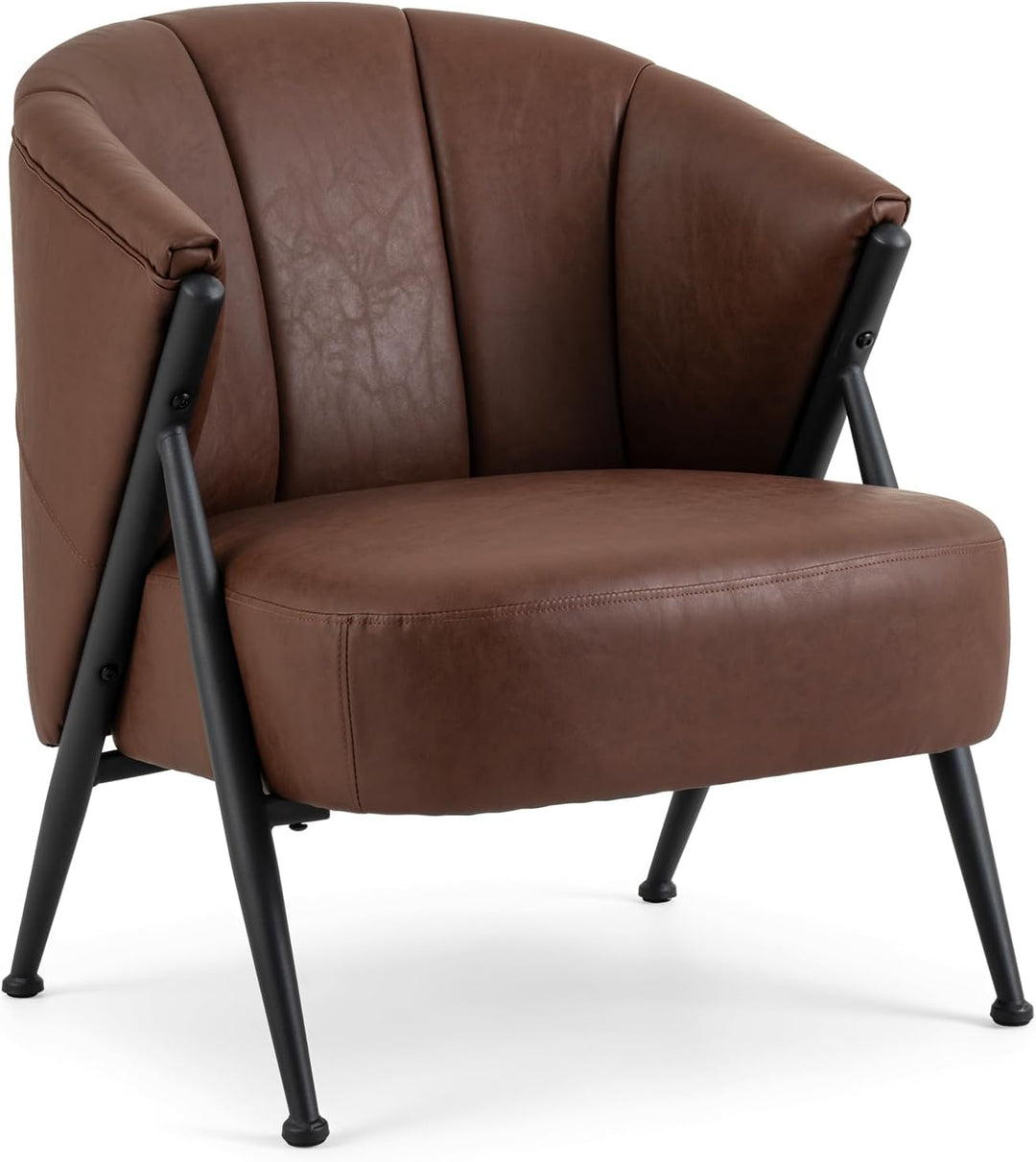 Giantex Mid Century Modern Accent Chair w/Curved Backrest &amp; Wide Seat