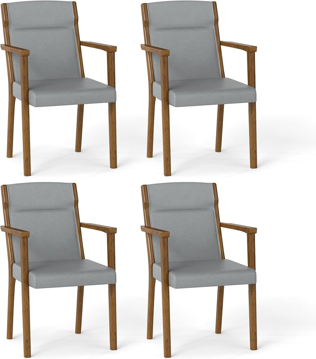 Giantex Mid Century Modern Dining Chairs Set of 2/4 Upholstered Accent Chair with High Back