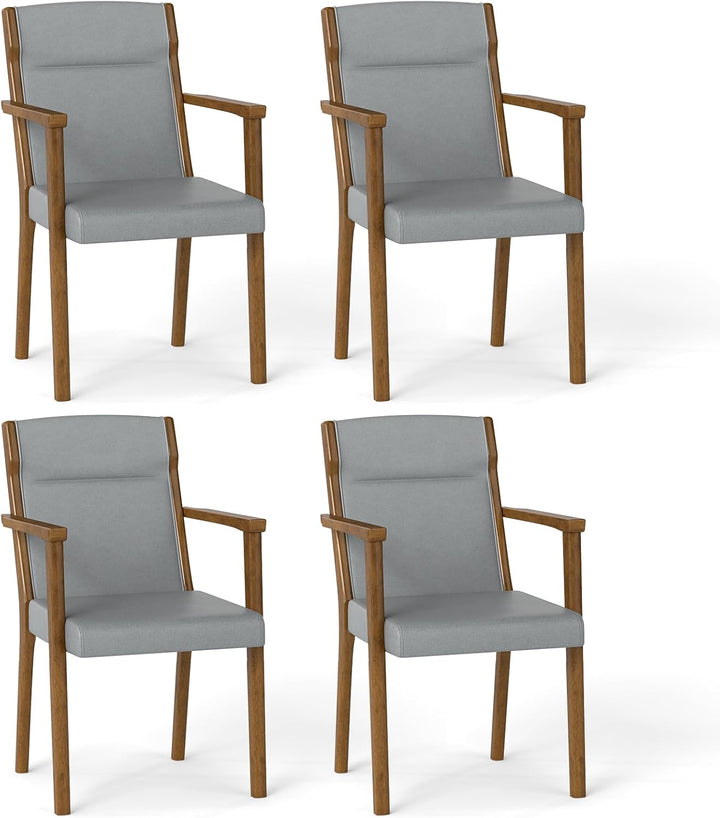 Giantex Mid Century Modern Dining Chairs Set of 2/4 Upholstered Accent Chair with High Back