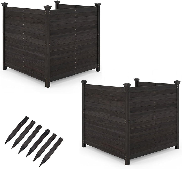 Giantex Wooden Privacy Fence with Stakes 47" W x 45.5" H