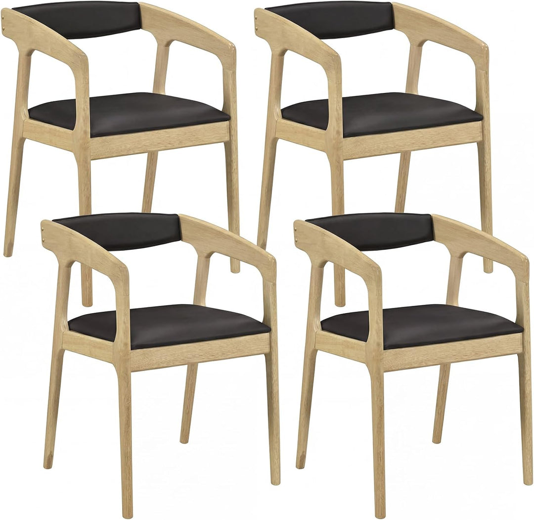 Giantex Modern Accent Chair - PU Leather Upholstered Armchairs w/Cozy Backrest &amp; Padded Seat Cushion