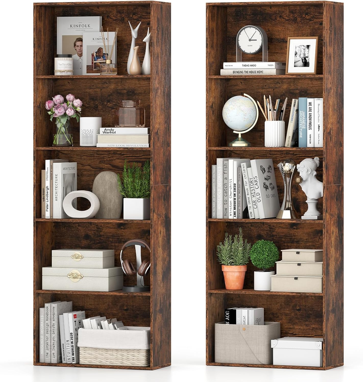 Giantex 5-Tier Bookshelf Freestanding Bookcase with 5 Open Shelf