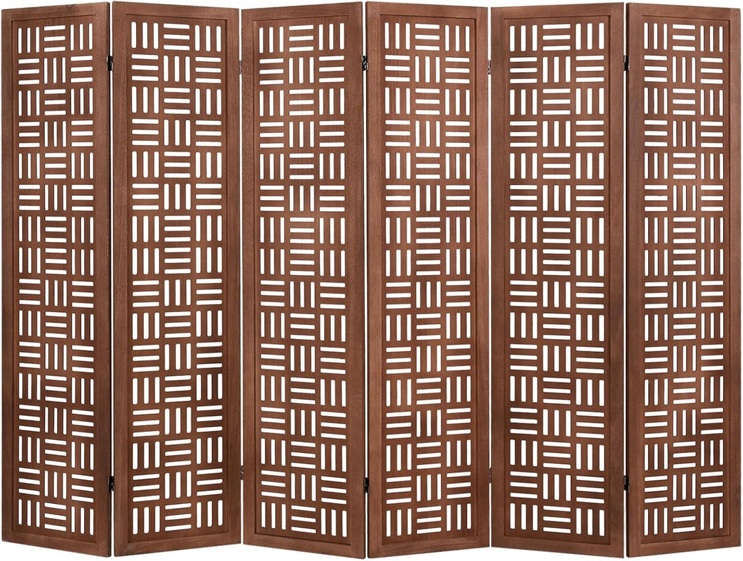 Giantex 4/6 Panels Room Divider - Folding Room Dividers with Carved Cutout Pattern & Solid Wood Frame