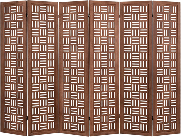 Giantex 4/6 Panels Room Divider - Folding Room Dividers with Carved Cutout Pattern & Solid Wood Frame