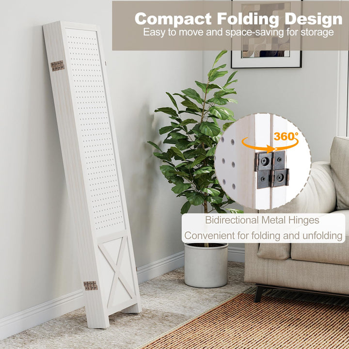 Giantex 6 Panel Pegboard Room Divider with Peg Board Storage (96"W x 67"H)