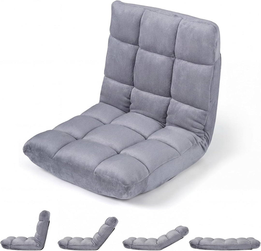 Giantex Folding Floor Chair with Back Support &amp; 14 Adjustable Position