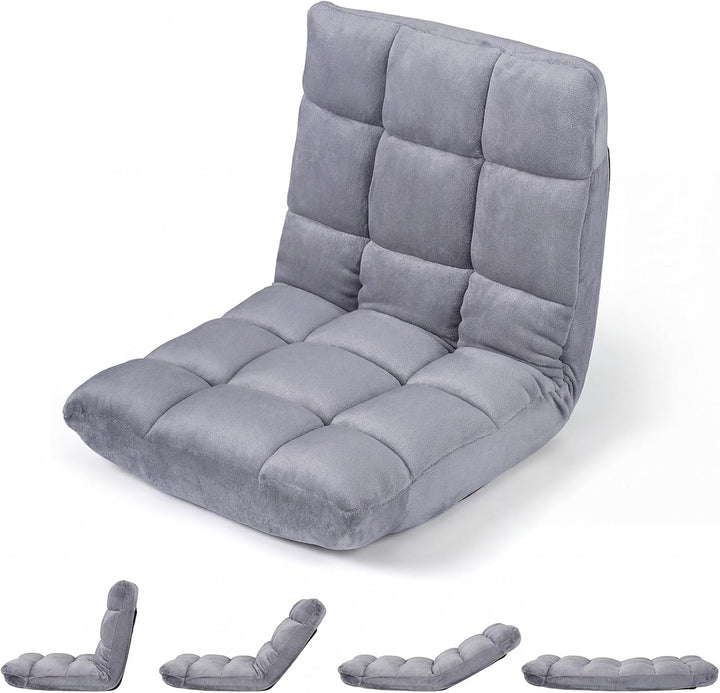 Giantex Folding Floor Chair with Back Support &amp; 14 Adjustable Position