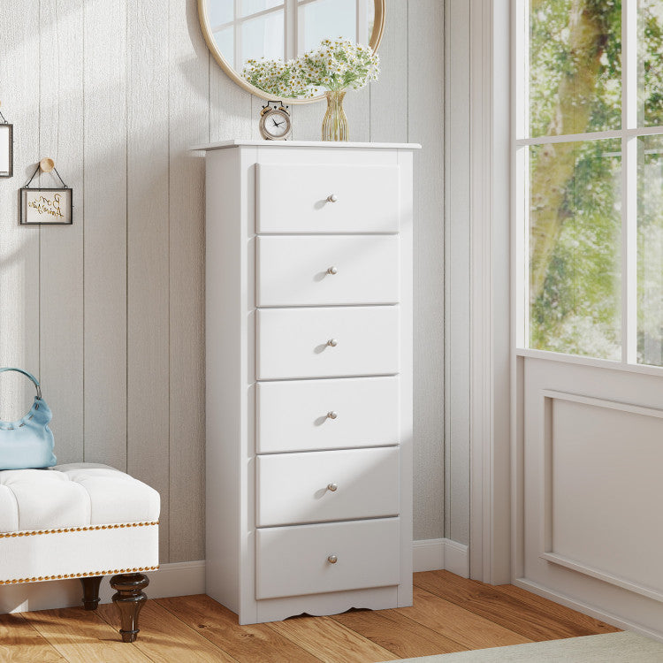 6 Drawer Chest Wooden Dresser Clothes Organizer Bedroom
