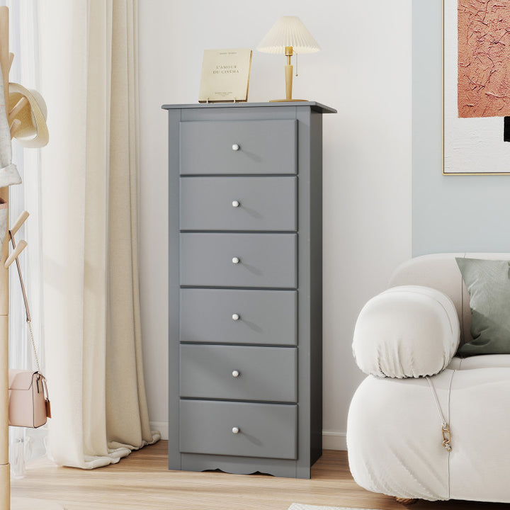6 Drawer Chest Wooden Dresser Clothes Organizer Bedroom
