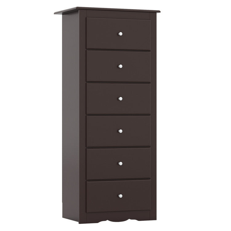 6 Drawer Chest Wooden Dresser Clothes Organizer Bedroom