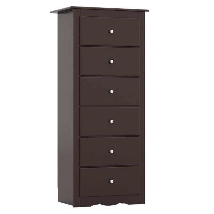 6 Drawer Chest Wooden Dresser Clothes Organizer Bedroom