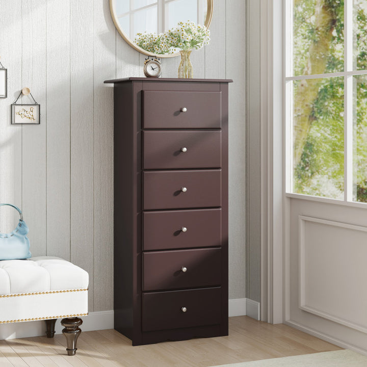 6 Drawer Chest Wooden Dresser Clothes Organizer Bedroom