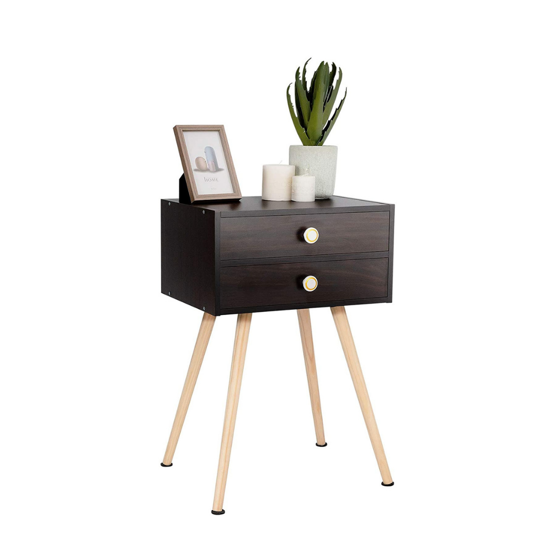 Giantex Nightstand W/2 Drawers for Bedroom