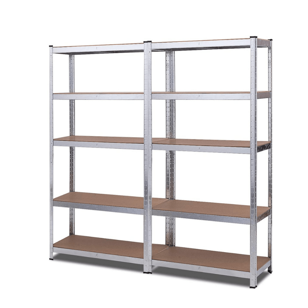 Giantex 2 Pieces Shelving Rack Storage Shelf Steel Garage Utility Rack 5-Shelf Adjustable Shelves